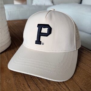 Portland Gear Cream Baseball Cap Hat Black PDX Oregon Adjustable Breathable OSFM